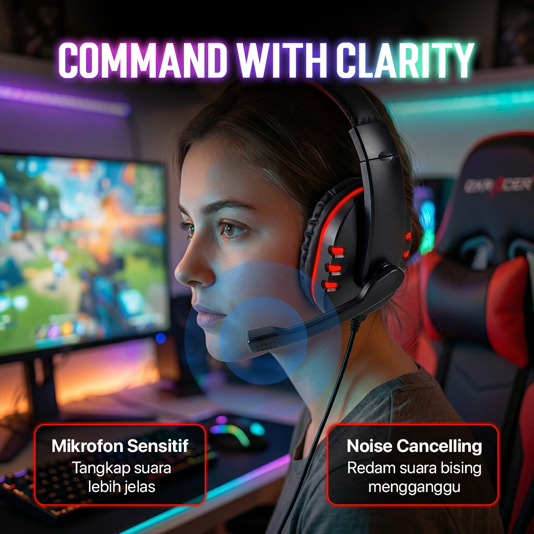 SOYTO Headphone Kabel Gaming Headset Mic Driver 40mm Jack 3.5mm - GM003 Gambar produk SOYTO Headphone Kabel Gaming Headset Mic Driver 40mm Jack 3.5mm - GM003