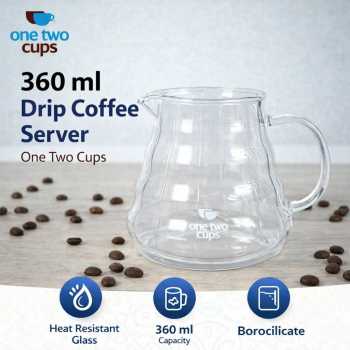 One Two Cups Teko Kopi Coffee Server V60 Drip Pour Over Kaca - XGS-36/60