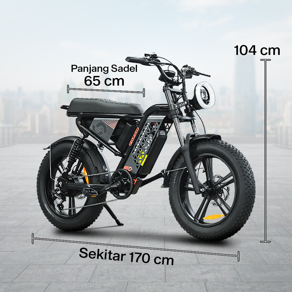 Gambar produk ClipClop Sepeda Listrik Fat Bike 20 Inch Brushless Motor 48V 15Ah 750W - L1