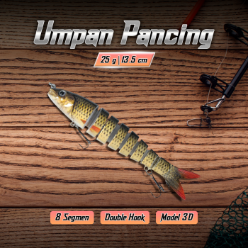 GOBAIT Umpan Pancing Ikan Lifelike Fish Bait Lure 8 Section 13.5cm 25g - GB-13