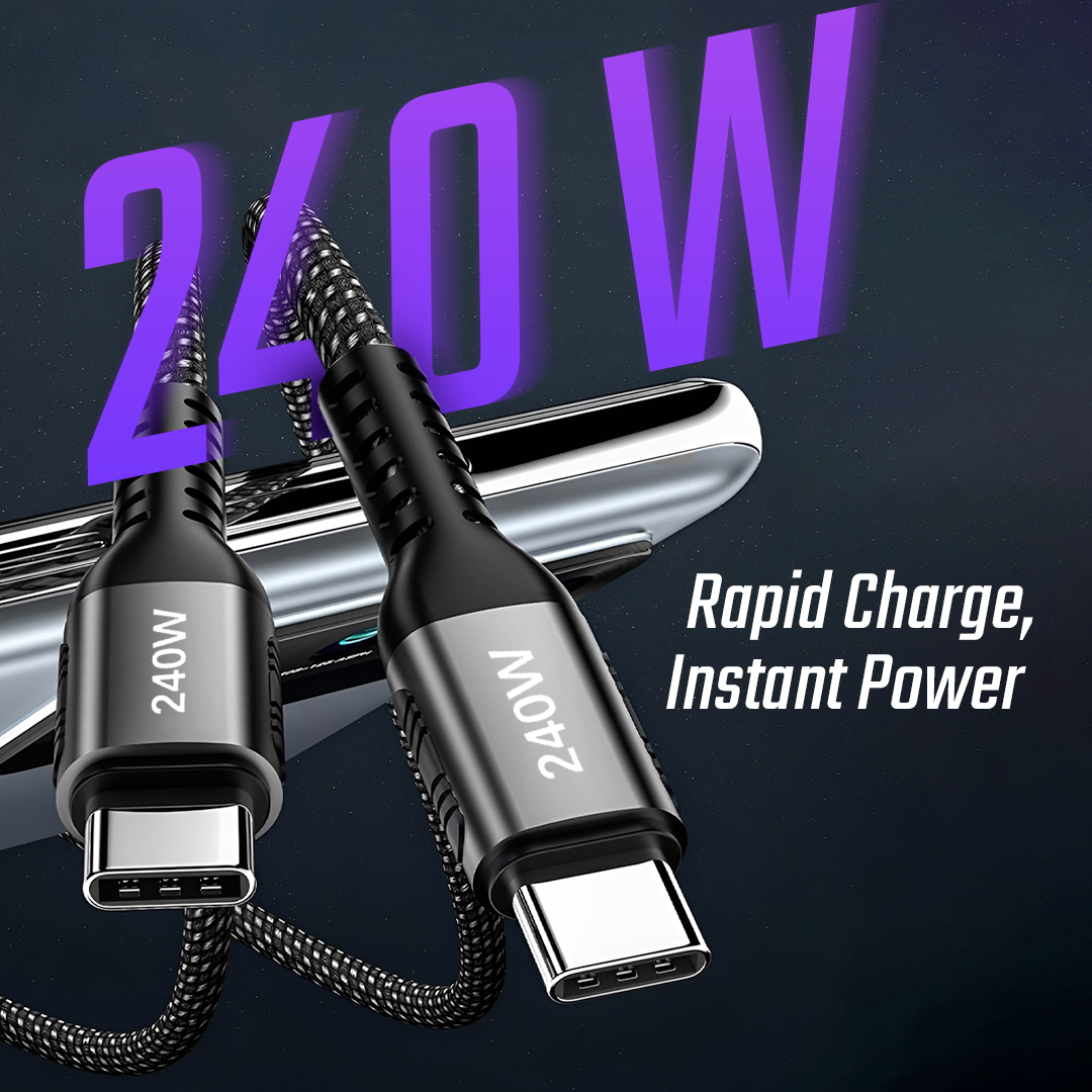 Gambar produk IBEN Kabel Data USB Type C Multifungsi Fast Charging Braided 240W 1M - GTG01