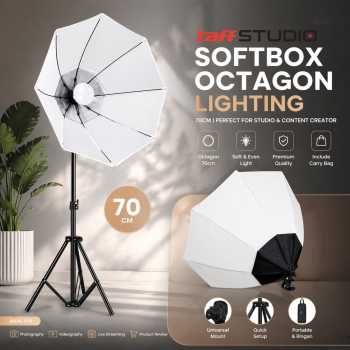 TaffSTUDIO Payung Softbox Lighting Octagon Single Socket 70cm E27 - SL57