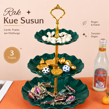 TaffHOME Rak Kue Susun 3 Tingkat Detachable Plate Cake Stand Display - MB-3