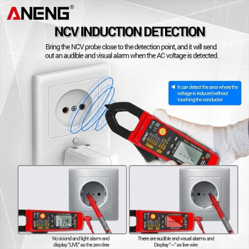 Gambar produk ANENG Digital Multimeter Tang Ampere Voltage NCV Tester Clamp - ST190