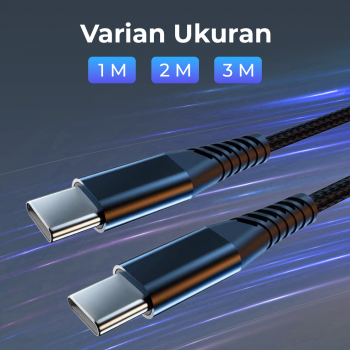 Gambar produk AUFU Kabel Data Type C to Type C Charger Braided Fast Charging 6A 66W 1M - KD66