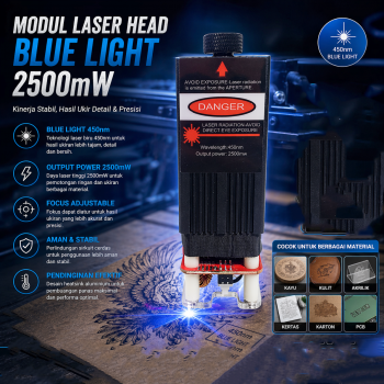 JEEL Modul Laser Head CNC Cutting Engraving Blue Light 450nm - J25