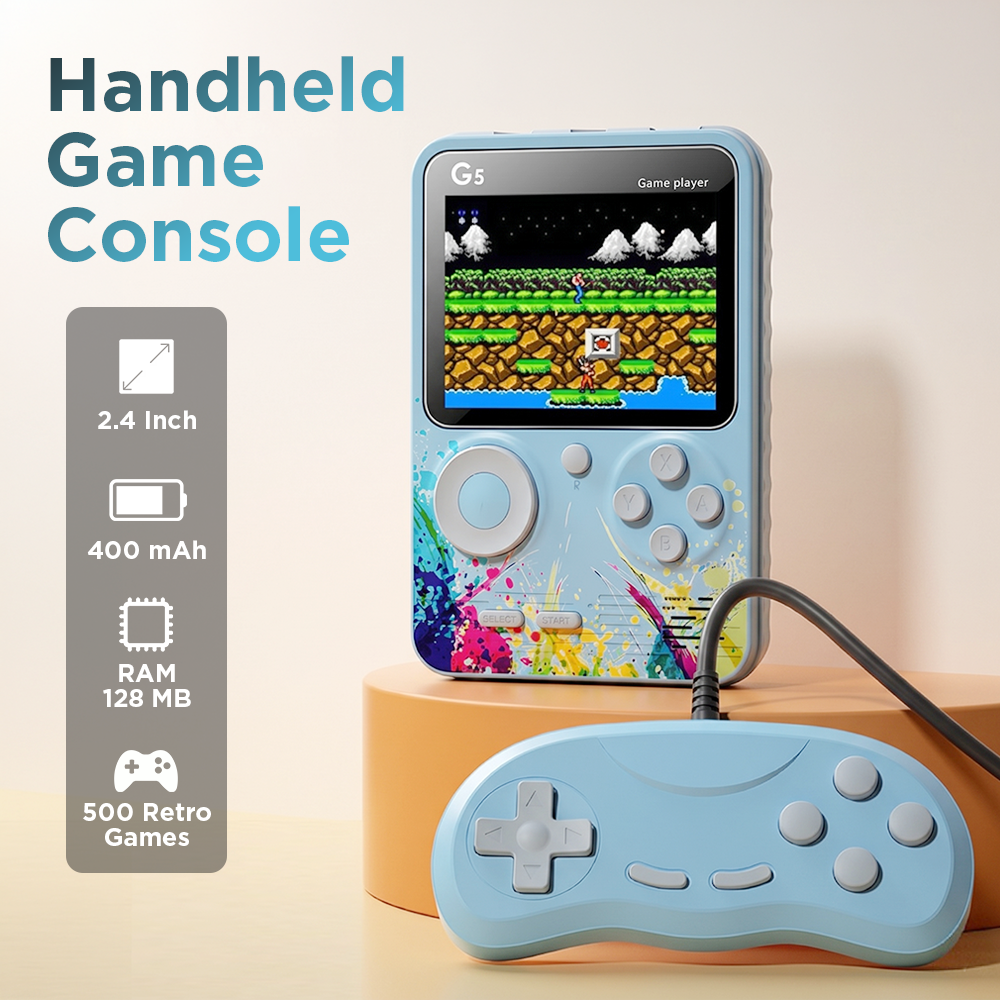 GGS Retro Portable Handheld Console 500 Game 2.4 Inch 128MB RAM - G5 Gambar produk GGS Retro Portable Handheld Console 500 Game 2.4 Inch 128MB RAM - G5 - Utama