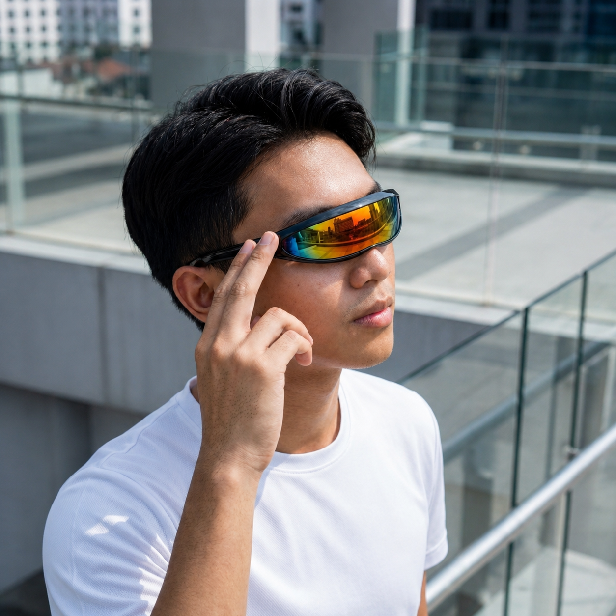 TaffSPORT Kacamata Pria Futuristic Sunglasses Anti Reflective UV - TF267 Gambar produk TaffSPORT Kacamata Pria Futuristic Sunglasses Anti Reflective UV - TF267 - 7