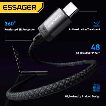 Gambar produk ESSAGER Kabel Data Type C to Magsafe 3 Magnetic Fast Charging 5A 140W - ES-X69