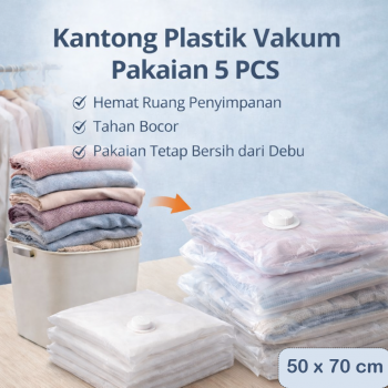 TaffPACK Kantong Plastik Vakum Pakaian Vacuum Bag 5 PCS Electric Pump - SH55