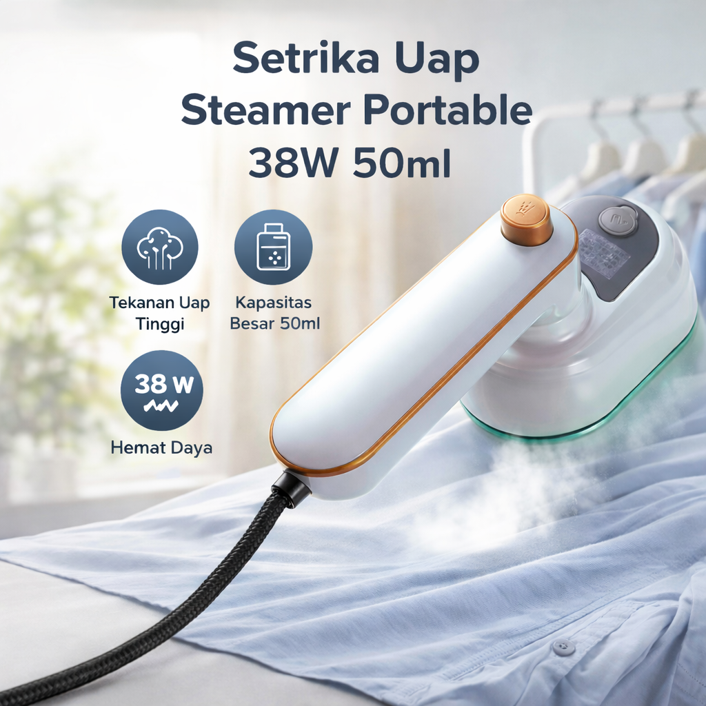 Oumonoka Setrika Uap Steamer Genggam Portable Handheld 38W 50ml - YB-005 Gambar produk Oumonoka Setrika Uap Steamer Genggam Portable Handheld 38W 50ml - YB-005