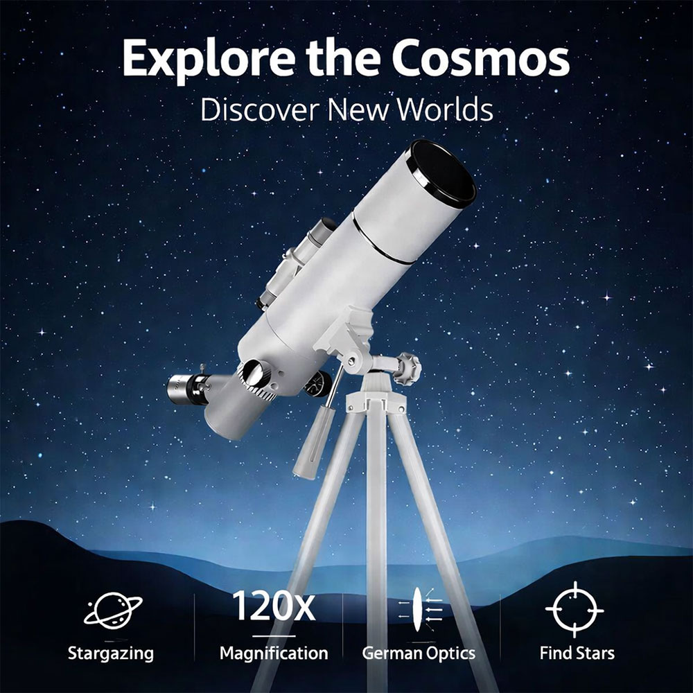 Gambar produk Korons Teropong Bintang Refractor Astronomi Telescope 120X 70mm without Display Screen - SV701P