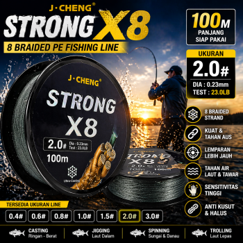 J-Cheng Senar Pancing PE 8 Braided Strand Fishing Line 100M - JC4188