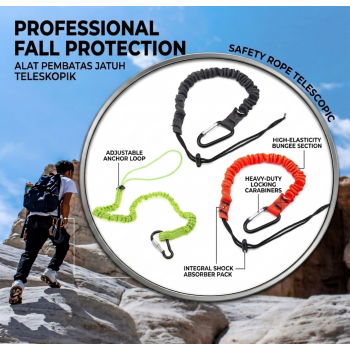 WOMA Tali Pengaman Anti Jatuh Safety Rope Telescopic Carabiner Hook - WM01