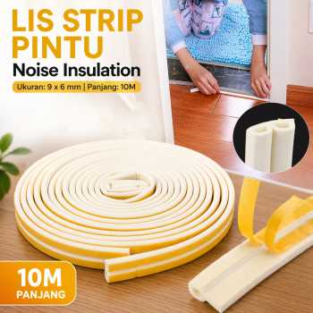 TaffHOME Lis Strip Pintu Door Noise Insulation D Tape 9x6mm 10M - KK-062
