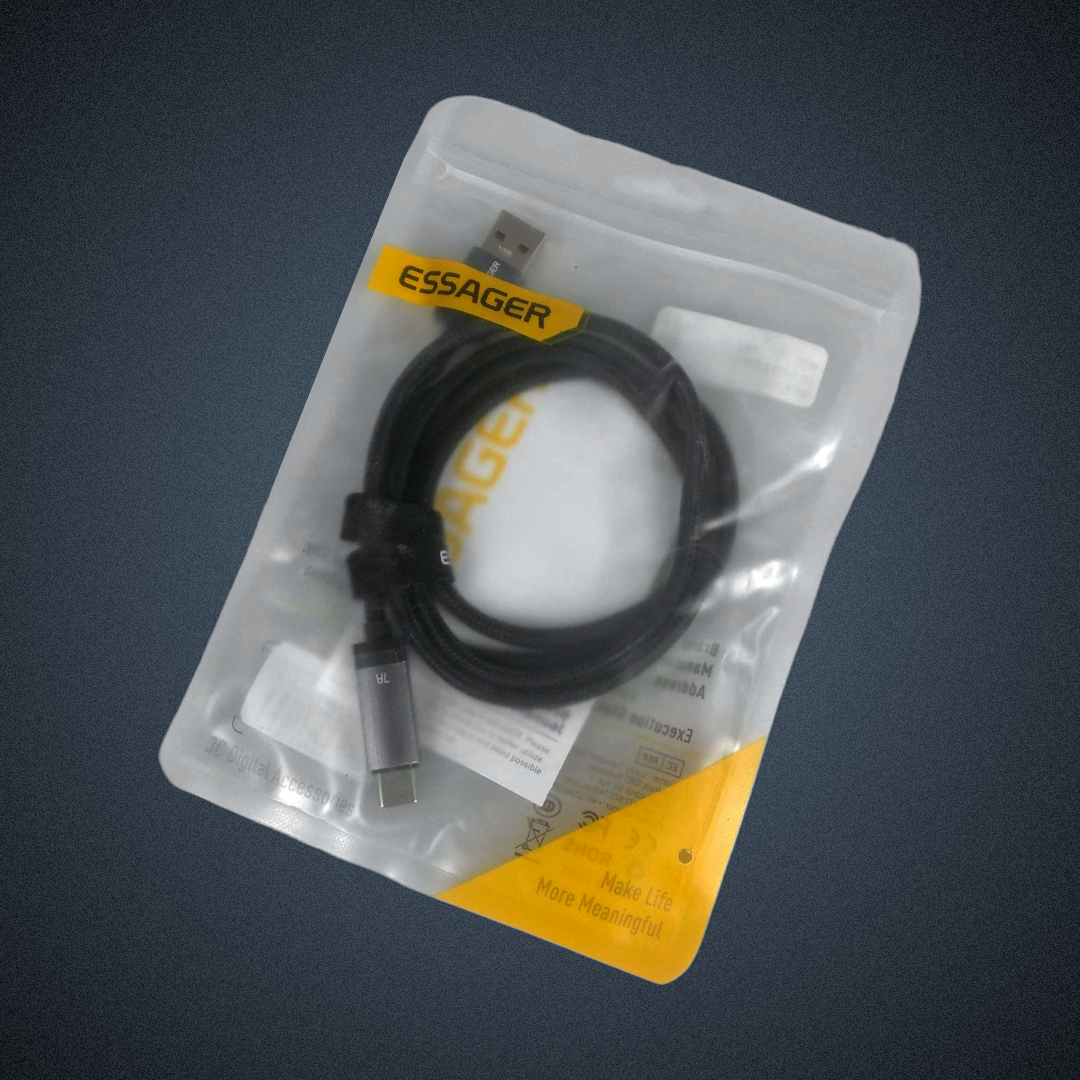 Gambar produk ESSAGER MacLe Kabel Data USB Type A to Type C Fast Charging 100W 1M - ES-X64