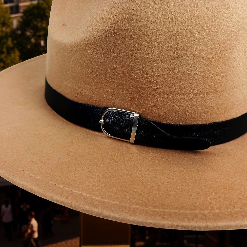 Gambar produk JIANGXIHUITIAN Topi Fedora Panama Laken Hat Jazz Classic Vintage - FS-219