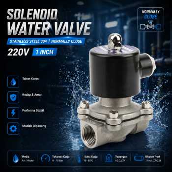 GRT Solenoid Water Valve Stainless Steel Normally Close 220V 1 Inch - 2W-250-25