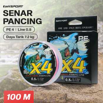 TaffSPORT Senar Pancing PE 4 Braided Strand Fishing Line 100M - X4