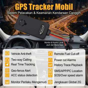 Veclumin Alat Pelacak Mobil Motor GPS Tracker Alarm Intercom 2G 12-90V - CY21
