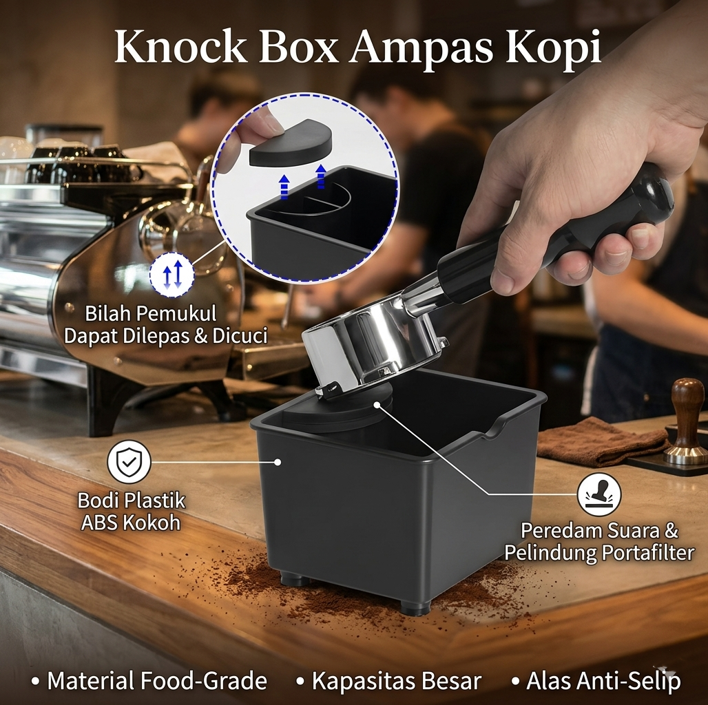 One Two Cups Wadah Ampas Kopi Espresso Coffee Knock Box Container - KS-20 Gambar produk One Two Cups Wadah Ampas Kopi Espresso Coffee Knock Box Container - KS-20 - Utama