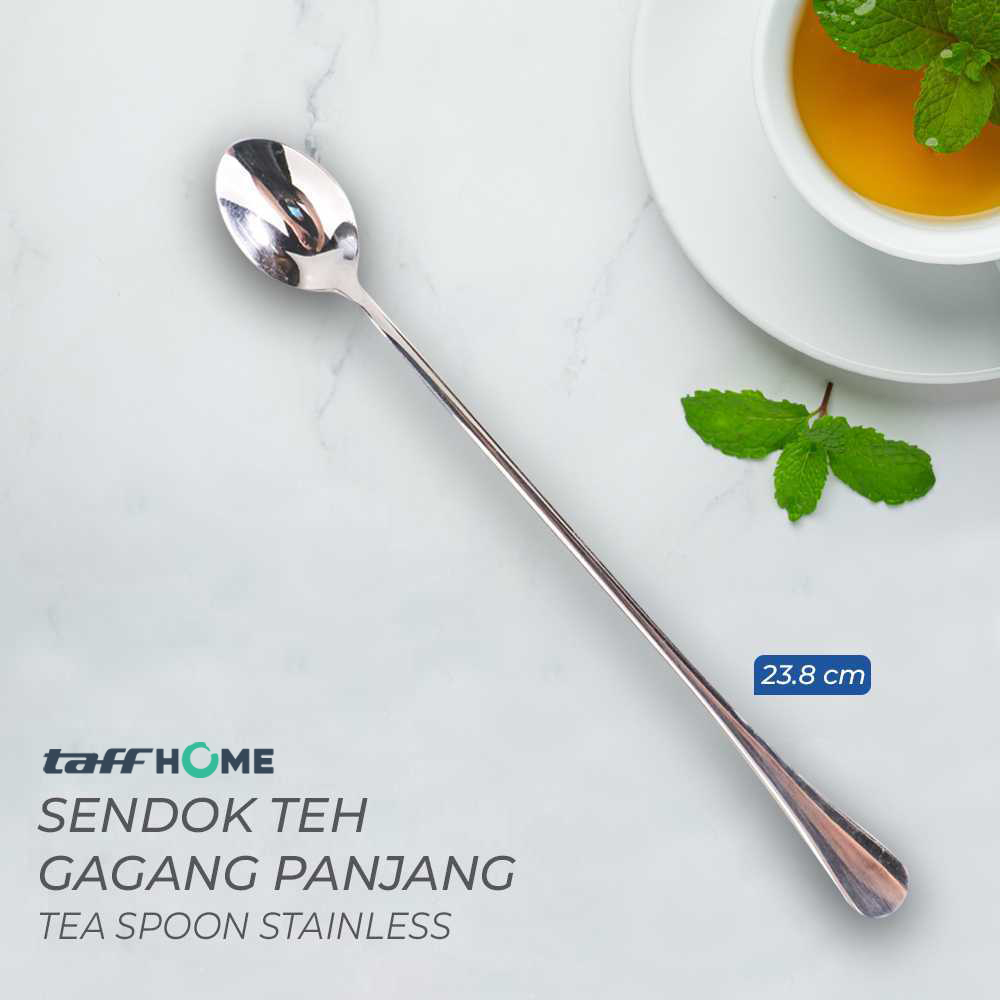 TaffHOME Sendok Teh Gagang Panjang Long Spoon Stainless Steel 23.8cm - F80 Gambar produk TaffHOME Sendok Teh Gagang Panjang Long Spoon Stainless Steel 23.8cm - F80