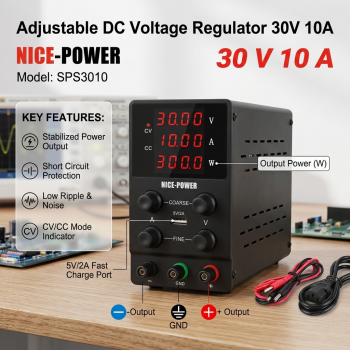 NICE-POWER Adjustable DC Power Supply Bench Voltage Regulator 30V 10A - SPS3010