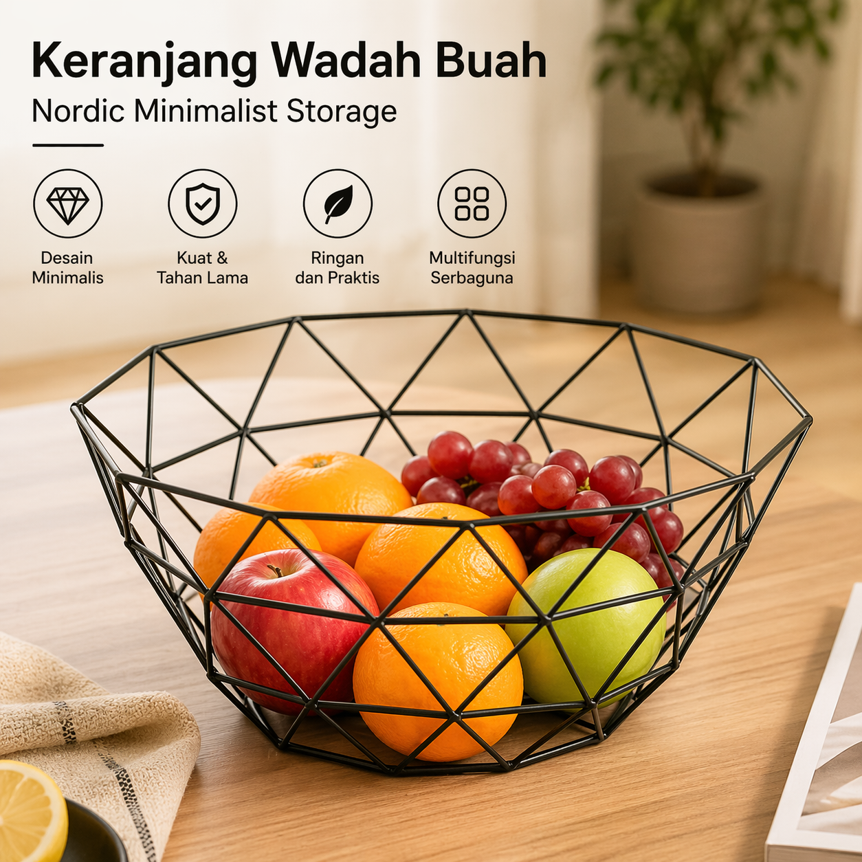 SUPPLE Keranjang Wadah Buah Baskets Holder Nordic Minimalist Storage - C0068 Gambar produk SUPPLE Keranjang Wadah Buah Baskets Holder Nordic Minimalist Storage - C0068 - Utama