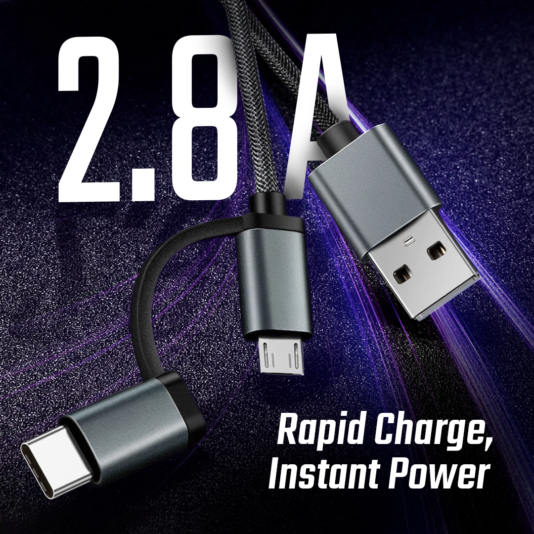 FLOVEME Kabel Charger 2in1 Fast Charging Micro USB Type C 14W 1.2M - B00626 Gambar produk FLOVEME Kabel Charger 2in1 Fast Charging Micro USB Type C 14W 1.2M - B00626