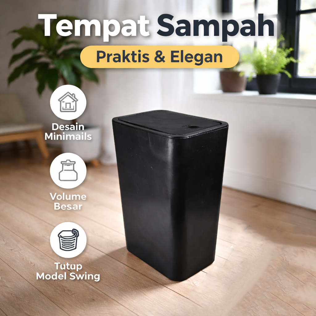 Tempat Sampah Trash Bin Household with Hand Press - TT02 Gambar produk Tempat Sampah Trash Bin Household with Hand Press - TT02 - Utama