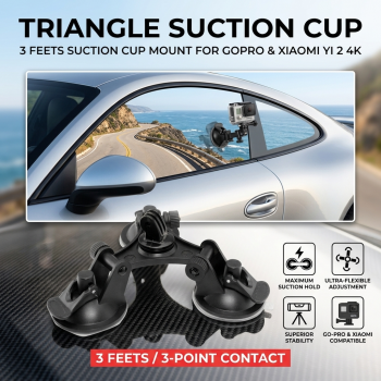 Gambar produk 3 Feets Triangle Suction Cup Glass Mount for Xiaomi Yi / GoPro - T010