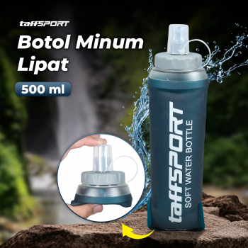 TaffSPORT Botol Minum Soft Flask Foldable Sport Water Bottle TPU 500ml - TF876