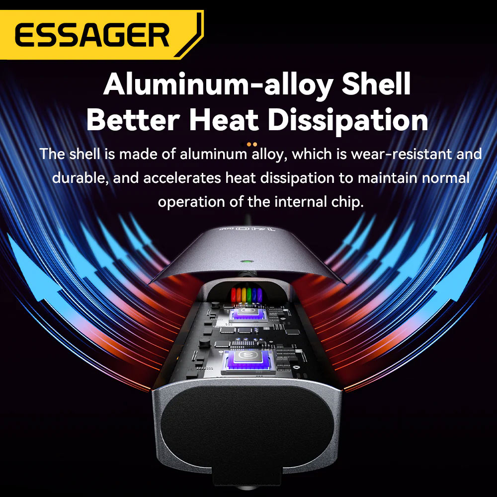 Gambar produk ESSAGER Kabel Data Type C to Magsafe 3 Magnetic Fast Charging 5A 140W - ES-X69