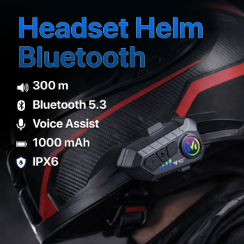 SOMAN Intercom Helm Bluetooth Headset 2 Riders Voice Control 1000mAh - Y102X