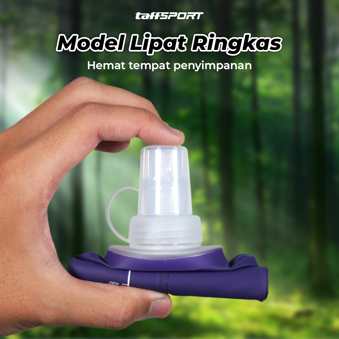 TaffSPORT Botol Minum Lipat Soft Flask Foldable Water Bottle TPU 500ml - TFSF-50 Gambar produk TaffSPORT Botol Minum Lipat Soft Flask Foldable Water Bottle TPU 500ml - TFSF-50 - 1