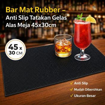 One Two Cups Bar Mat Rubber Anti Slip Tatakan Gelas Alas Meja - TY3