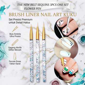 Gambar produk Rosalind Brush Kutek Kuku Ultra thin Liner Nail Art 3 PCS - HD042