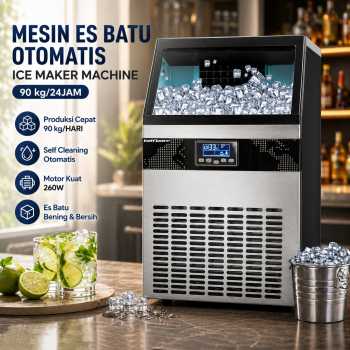 Taffware Mesin Es Batu Kotak Otomatis Ice Maker Machine 90kg 260W - HZB-80FAB