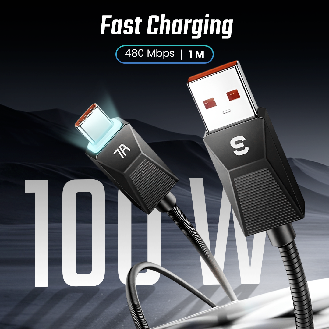 Gambar produk ESSAGER Kabel Data USB A to Type C Multifungsi Fast Charging 100W 1M - ES-X75