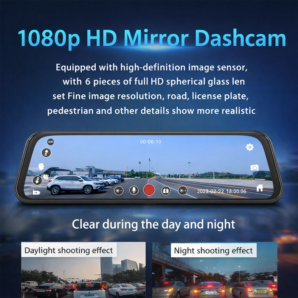 Gambar produk JOMISE Dashcam Mobil Spion Depan Belakang Dual Camera ADAS 1080p - YX5100
