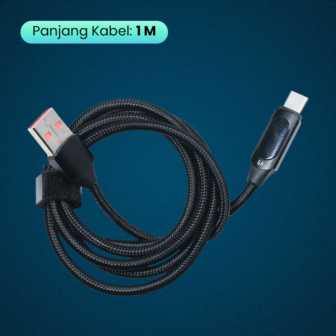 Gambar produk Toocki Kabel Charger USB A to USB Type C Fast Charging Braided 6A 66W 1M - TXCT-XY01/XYA01