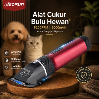 Gambar produk BaoRun Alat Cukur Bulu Hewan Anjing Kucing Domba 8200RPM 2000mAh 240V - P6