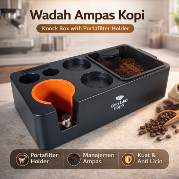 Gambar produk One Two Cups Wadah Ampas Kopi Knock Box with Portafilter Holder - MG34