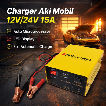 Gambar produk BOLAIMEI Charger Aki Mobil Intelligent Battery Charger 12V/24V 15A - BT-168