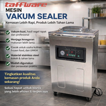 Taffware Mesin Vacuum Sealer Makanan Heavy Duty Single Chamber 900W - DZ500-2D