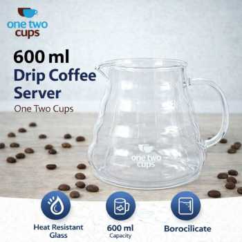 One Two Cups Teko Kopi Coffee Server V60 Drip Pour Over Kaca - XGS-36/60