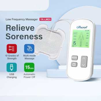 TaffOmicron Alat Pijat Elektrik Akupuntur Tempel TENS EMS 8 Mode 2 Pad - YK-LMD1