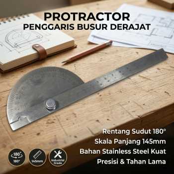 Protractor Penggaris Busur Derajat Measuring 145mm 180Degree - PR180