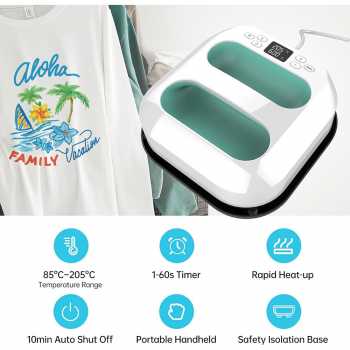 Gambar produk Rsaoty Mesin Heat Press Kaos Sablon Mini Adjustable Temperature 23cm - RS106