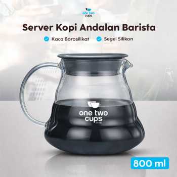 One Two Cups Coffee Server V60 Drip Pour Over Borosilicate Glass - SE101